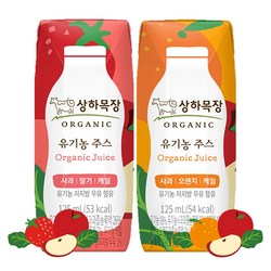 상하목장 유기농주스 125ml 12팩, (사과오렌지케일12팩+사과딸기케일12팩), 125ml