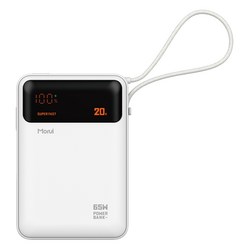 모루이 65W 대용량 보조배터리 MT-65 20000mAh, 화이트, 보조배터리