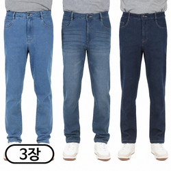 여름용 완벽맞춤수선 기장선택가능 사방스판 허리밴딩 4050 남성 프리미엄 청바지 3종세트 리빌모아 데님
