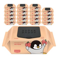 슈퍼대디 시그니처 미스터펭 피치 엠보싱 아기물티슈 캡형