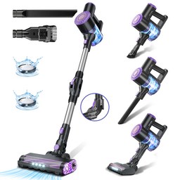 2025년형 프리티케어 무선 청소기 W400 자색, 스마트한 집안 청소의 동반자!