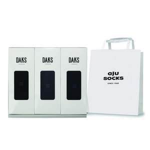 닥스 남성용 신사 무지 장목 양말 3족