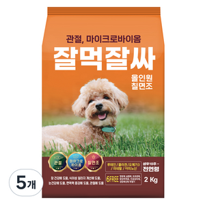 잘먹잘싸 6free 강아지 사료, 칠면조, 2kg, 5개