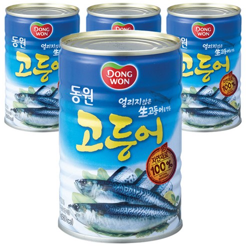 동원 고등어 통조림, 400g, 4개