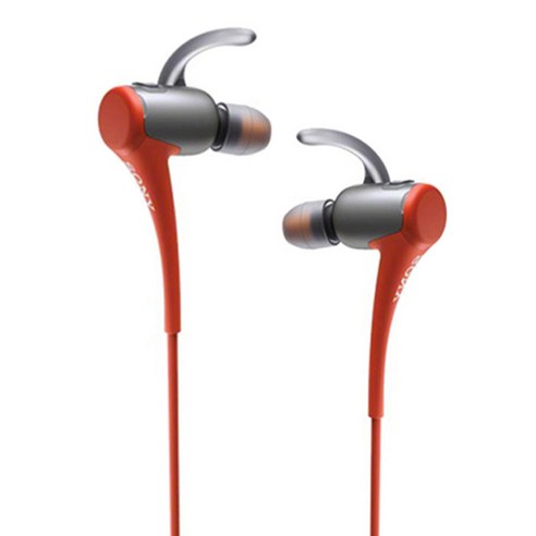 소니 블루투스 방수 이어폰, MDR-AS800BT, 오렌지 + 메탈 그레이