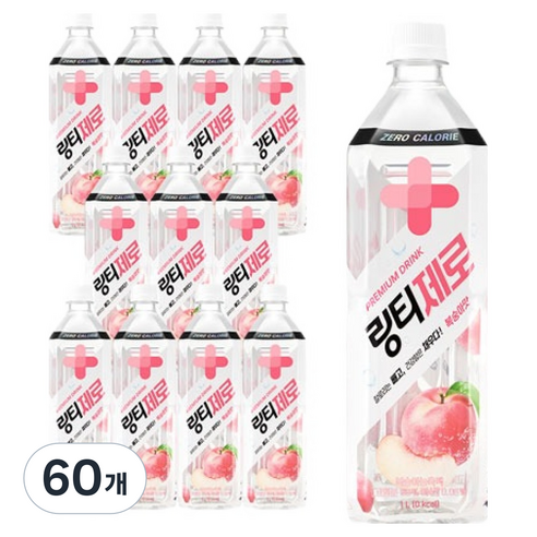 링티 링티제로 복숭아맛, 60개, 1L