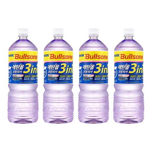 불스원 Rain OK 에탄올 3in1 발수코팅 워셔액, 1.8L, 4개