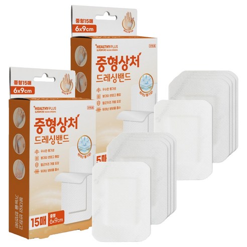 밴드골드 헬씨플러스 중형상처 드레싱밴드, 15개입, 2개