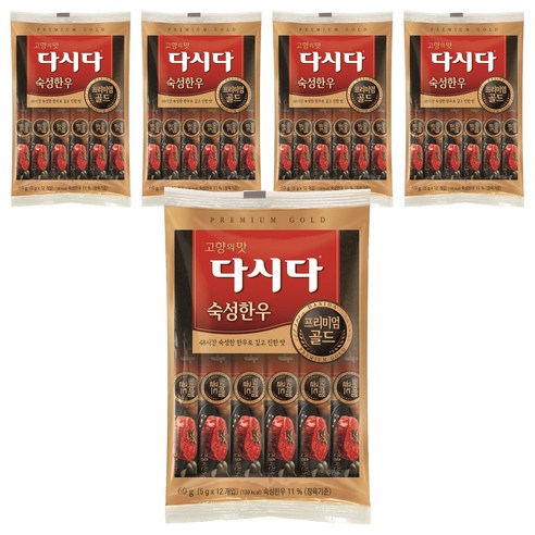 다시다 프리미엄골드 숙성한우12p, 60g, 5개