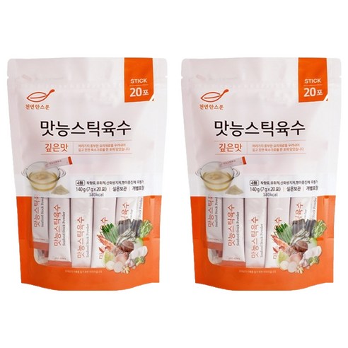 천연한스푼 석하 깊은맛 맛능 스틱 육수 20p