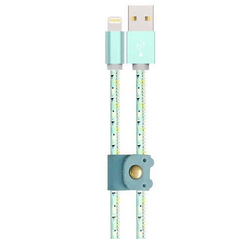 바나다 유니크 레더 라이트닝 케이블, BND8PUL 포레스트, 1개