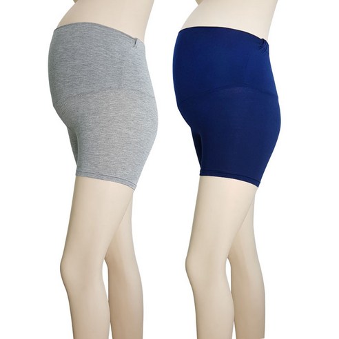 모띠마마 임산부 복대형 3부 속바지 2p, 연그레이, 네이비