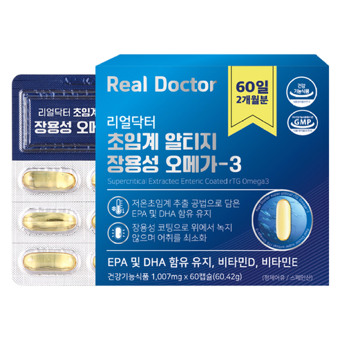 리얼닥터 초임계 알티지 장용성 오메가3, 60정, 1개