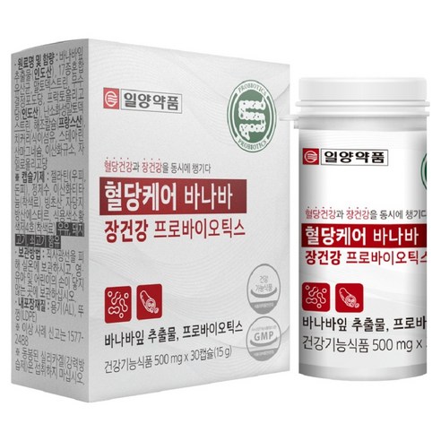 일양약품 혈당케어 바나바 장건강 프로바이오틱스 유산균 15g, 30정, 1개