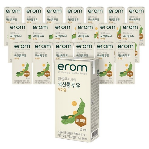 이롬 황성주 박사의 국산콩 두유 무가당, 190ml, 20개