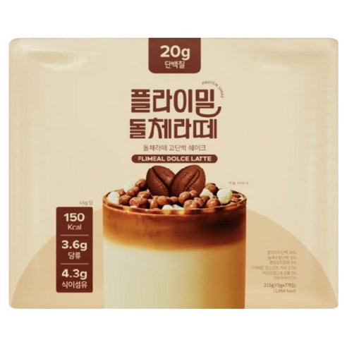 플라이밀 고단백 단백질 쉐이크 파우치 돌체라떼, 7개, 45g