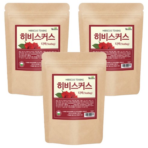 VOTEM 히비스커스 삼각티백, 1.2g, 50개입, 3개