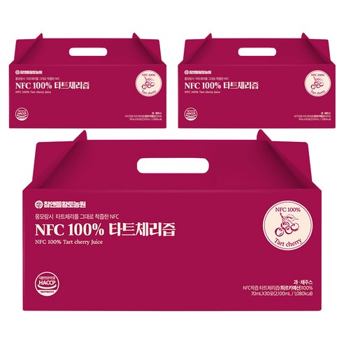 참앤들황토농원 NFC착즙 타트체리주스, 70ml, 90개
