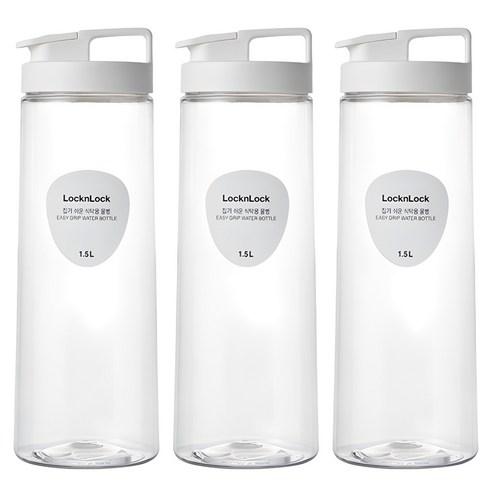 락앤락 잡기쉬운 물병, 화이트, 1.5L, 3개