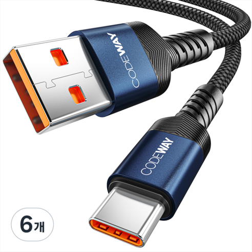 코드웨이 USB A to C타입 고속 충전 케이블, 3m, 블루, 6개