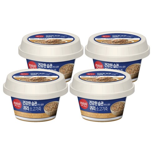 햇반 귀리소고기죽, 265g, 4개