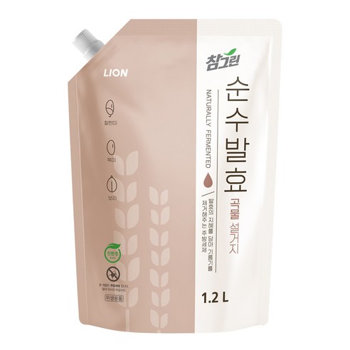 참그린 순수발효 곡물 주방세제, 1.2L, 1개