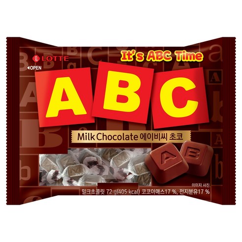 롯데웰푸드 ABC 초콜릿, 72g, 1개