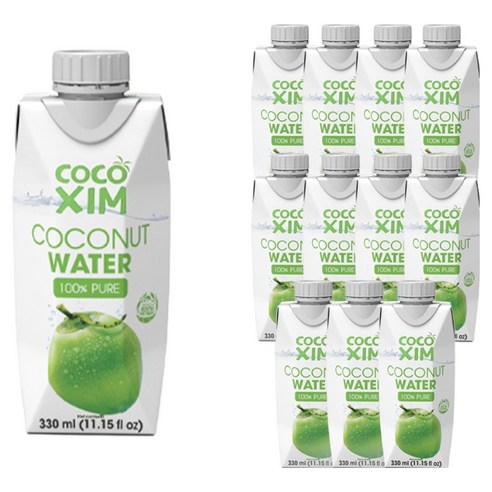 코코씸 100프로 퓨어 코코넛 워터, 330ml, 12개