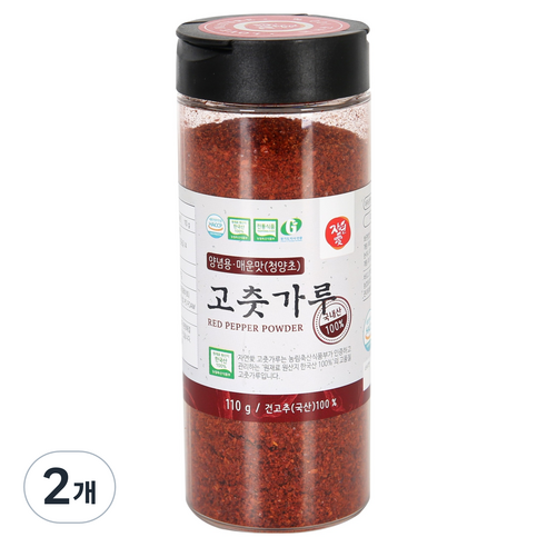 자연애고춧가루 청양 양념용 고춧가루 PET, 2개, 110g