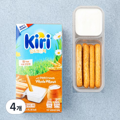 끼리 딥앤크런치 통밀 가공치즈 + 과자, 35g, 3개입, 4개