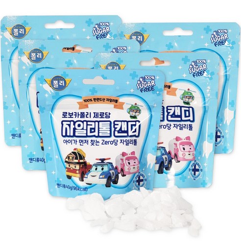 로보카폴리 제로당 캔디, 자일리톨, 40g, 5개