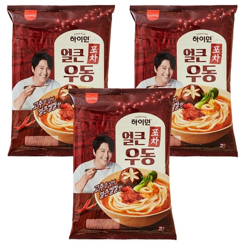 하이면 삼립 얼큰한맛 신포차우동 하이면 2인분, 424g, 3개