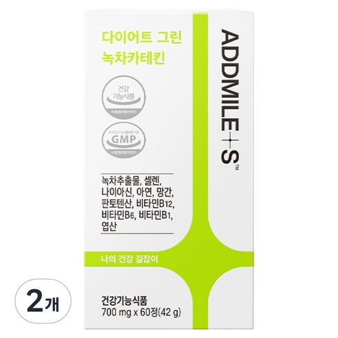 애드마일스 신풍제약 다이어트 그린 녹차카테킨, 2개, 60정
