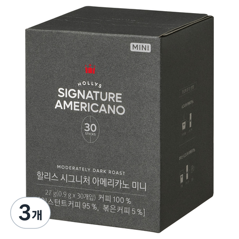 할리스 시그니처 아메리카노 다크 스틱커피 미니, 900mg, 30개입, 3개
