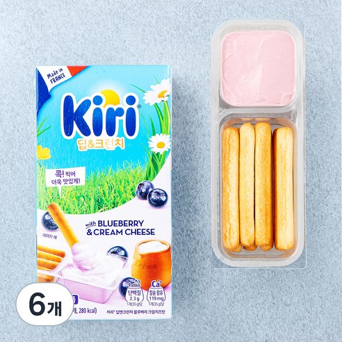 끼리 딥앤크런치 블루베리 크림치즈맛, 35g, 3개입, 6개