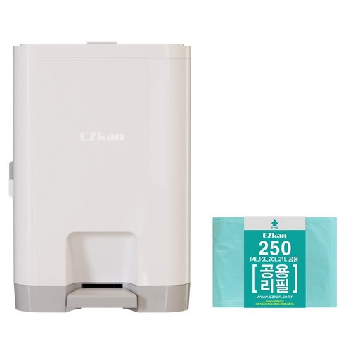 이지캔 4중 냄새 차단 휴지통, 화이트, 20L