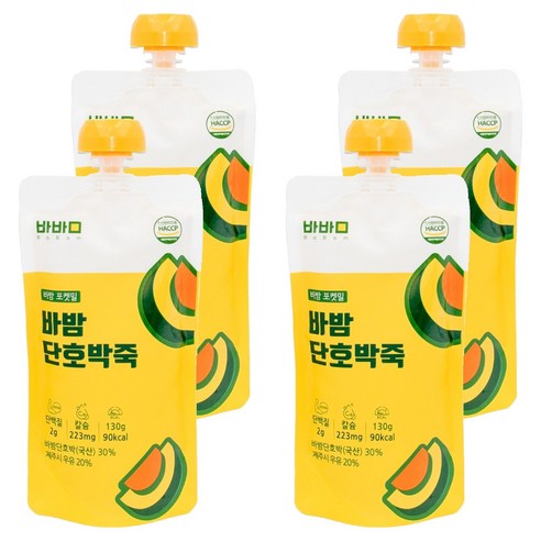 바밤 단호박죽, 130g, 4개