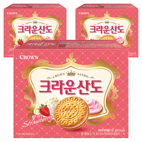 크라운산도 딸기, 단품, 161g, 3개