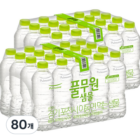 풀무원샘물 무라벨 생수, 500ml, 40개