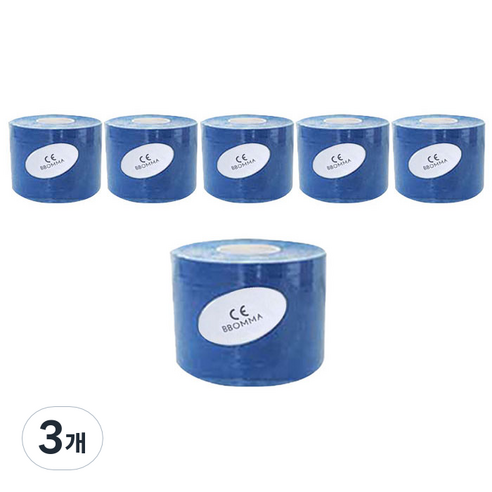 뽀마 스포츠테이프 5 cm x 5 m 블루, 6개입, 3개
