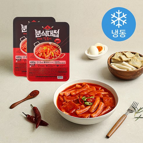 [로켓프레시] 토끼밀 분식대첩 떡볶이 매운맛 (냉동), 480g, 2개