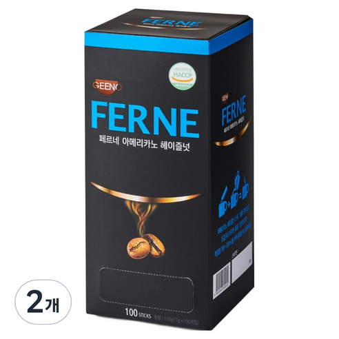 지노 원두커피믹스 페르네 아메리카노 헤이즐넛, 1g, 100개입, 2개