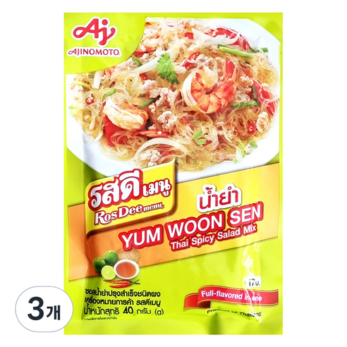 아지노모토 타이 스파이시 샐러드 소스 파우더, 40g, 3개