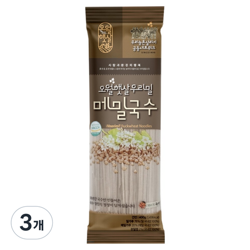 오월햇살 우리밀 메밀국수, 3개, 400g