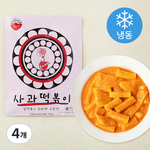[로켓프레시] 사과떡볶이 로제팩 로제떡볶이 순한맛 (냉동), 750g, 4개