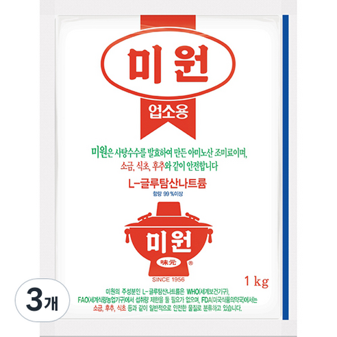 대상 미원 업소용 노말, 1kg, 3개