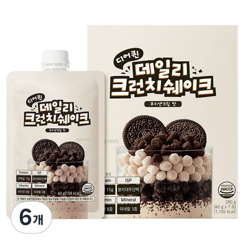 프롬바이오 디어퀸 데일리 크런치 쉐이크 7p, 280g, 6개