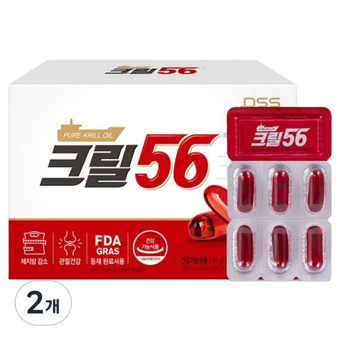 크릴56 크릴오일 90g, 90정, 2개