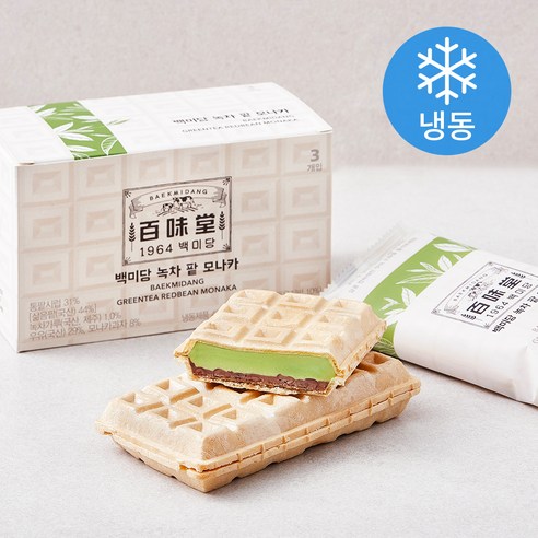 [로켓프레시] 백미당 녹차 팥 모나카 아이스크림 (냉동)