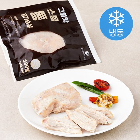 [로켓프레시] 다즐샵 스팀 통 닭가슴살 그릴맛 (냉동), 100g, 1개입, 10개